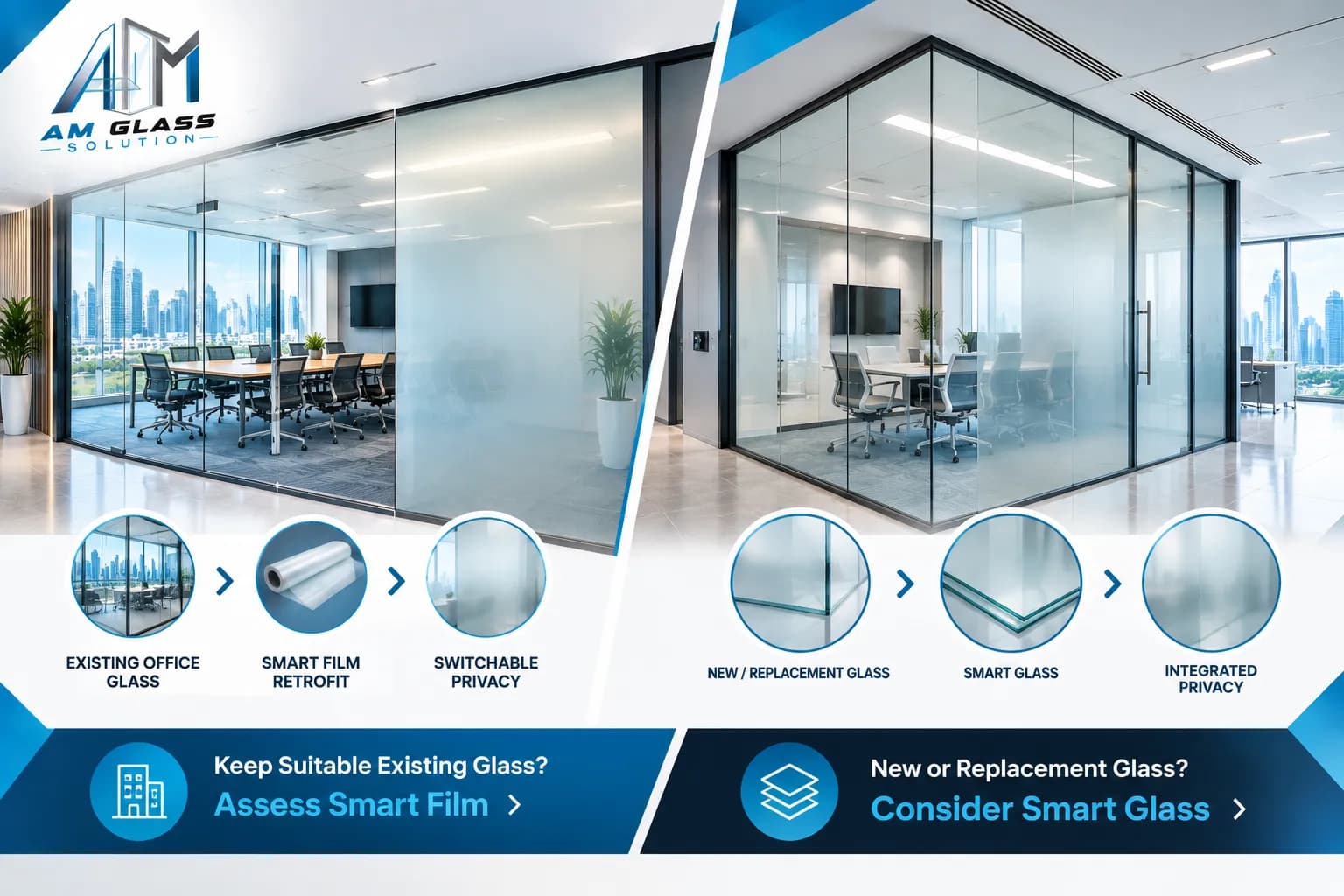 Smart Film vs Smart Glass for Office Renovation Singapore